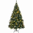 thumbnail image 2 of imerelez 7ft Snow Tipped Artificial Christmas Tree - DIY 150 Warm White LED Lights with Remote, 1100 PVC Branch Tips, Metal Stand for Home Holiday Decor, 2 of 8