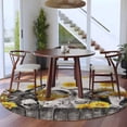 thumbnail image 4 of Vintage Grey Farm Animals Round Area Rugs Collection 5', Rustic Sunflowers Cow Pig Non Slip Indoor Circular Throw Runner Rug Floor Mat Carpet for Living Room Dining Table Bedroom Nursery, 4 of 9