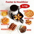 thumbnail image 4 of 4.7QT Glass Air Fryer, Non-Toxic 10-in-1 Presets for Healthy Meals, Dishwasher Safe & Easy Clean - Gray, 4 of 8