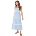 thumbnail image 4 of Celebrity Pink Women's Sleeveless Lace Trim Tiered Maxi Dress, Sizes XS-XXXL, 4 of 7