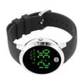 thumbnail image 5 of Reloj Digital para hombre, pantalla redonda a Color, resistente al agua, retroiluminado, ultrafino, elegante, alarma, reloj deportivo, carcasa plateada, cinturón negro, tamaño grande, 5 of 5