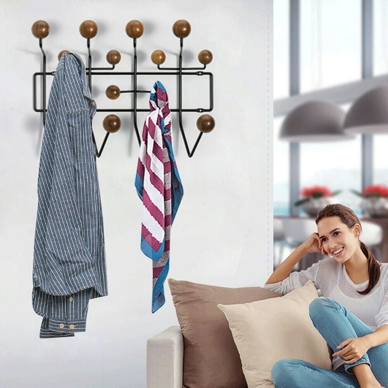Wall Hanger Multi Hooks Coat Rack Hang It All Candy Solid Walnut