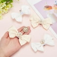 thumbnail image 3 of 2 Pairs Bow Shoe Clips 2 Colors Shoe Jewelry Clips Ribbon Bow Knot Shoe Buckle Detachable Satin Shoe Decoration Accessories for Women Wedding Party Heels Flats Pumps 4/4.25inch, 3 of 6