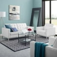 thumbnail image 2 of Modway Loft Tufted Upholstered Faux Leather Loveseat and Armchair Set in Silver White, 2 of 6