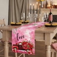 thumbnail image 2 of Table Runners 90 Inches Long Dress Scarves, Valentine's Day Farmhouse Coffee/Dining/Kitchen Table Runner for Living Room, Red Plaid Truck Love Roses Leaves Pink 13x90 Inch, 2 of 9