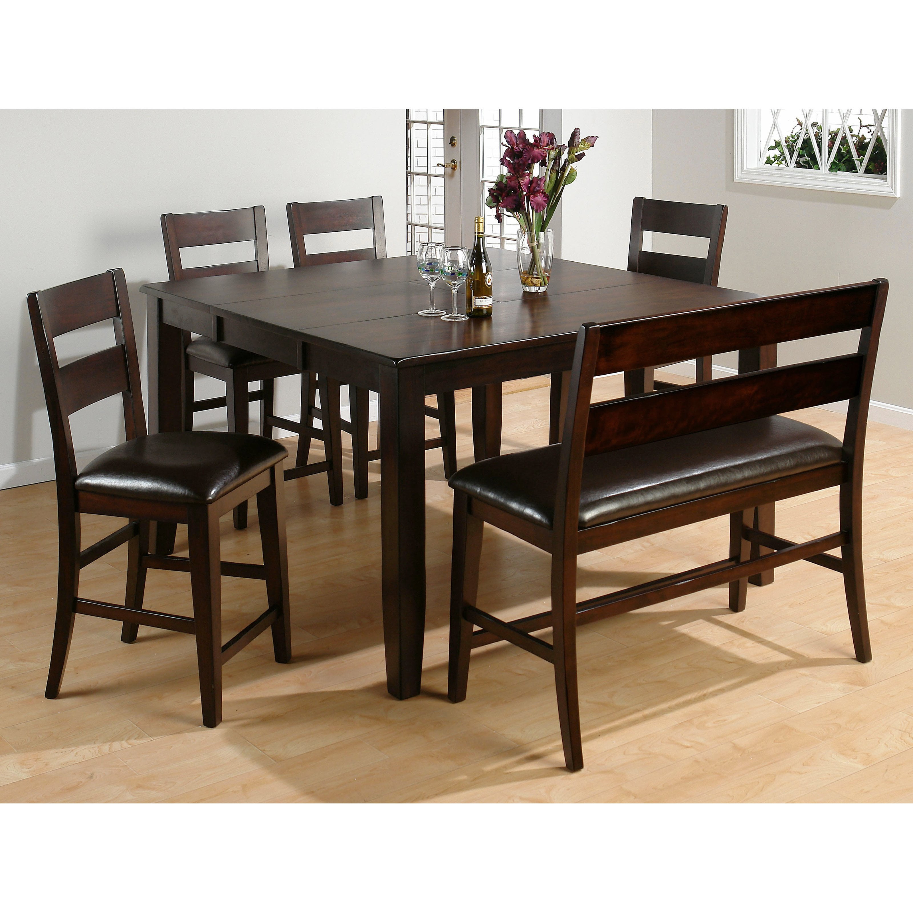 Jofran Rustic Prairie 6 Piece Counter Height Dining Set With Bench