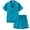 03-Sky Blue, variant on WIBACKER 5-12Y Girls Boys Pajamas Satin Pajama Set Silk Pjs Short Sleeve Sleepwear Kids Button-Down Nightwear