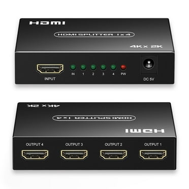RYXN HDMI Splitter 1 in 4 Out, 1x4 HDMI Splitter Support 4K@60Hz, for Xbox PS3/4 Roku Blu-Ray Player