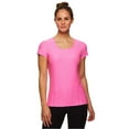 thumbnail image 1 of Reebok T-Shirt de Base Ajusté Chiné pour Femmes, Rose, Moyen, 1 of 1