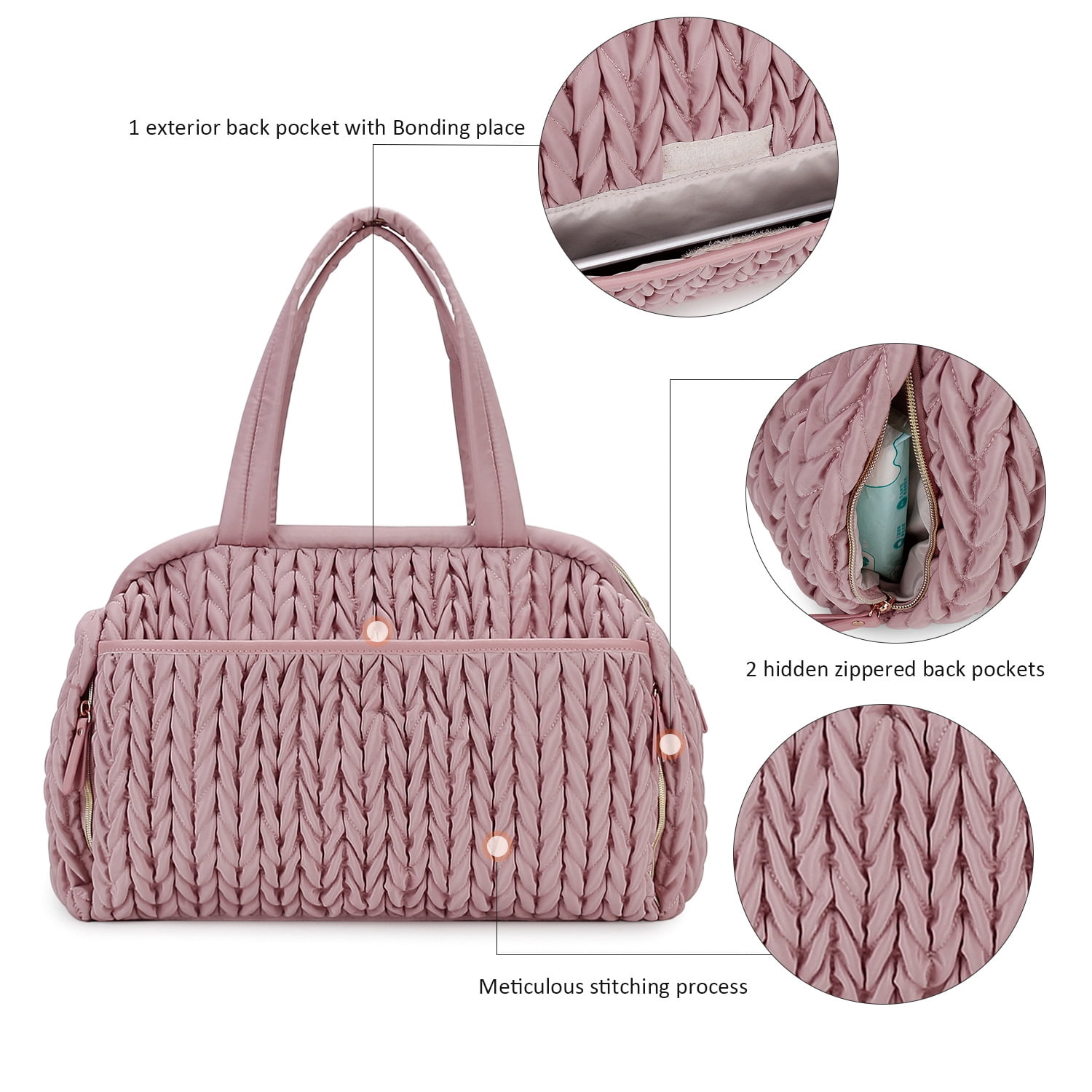 Sunyuer Diaper Tote Bags for Women, Lightweight Travel Work Hospital Maternity Weekender Bag, Crossbody Mommy Bag