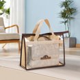 thumbnail image 5 of Harliver Dust Bags for Handbags, Clear Handbag and Purse Storage Organizer, Clear Purse Storage Organizer for Closet,Purse Protector Storage Bag with Zipper and Handle, Beige, 5 of 5