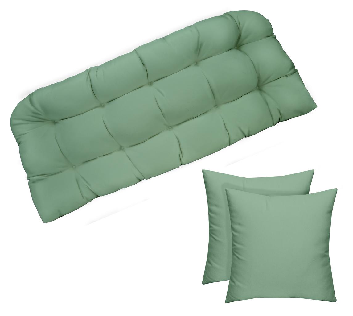 RSH Decor Indoor/Outdoor Wicker Loveseat & Bonus Square / Throw Pillows