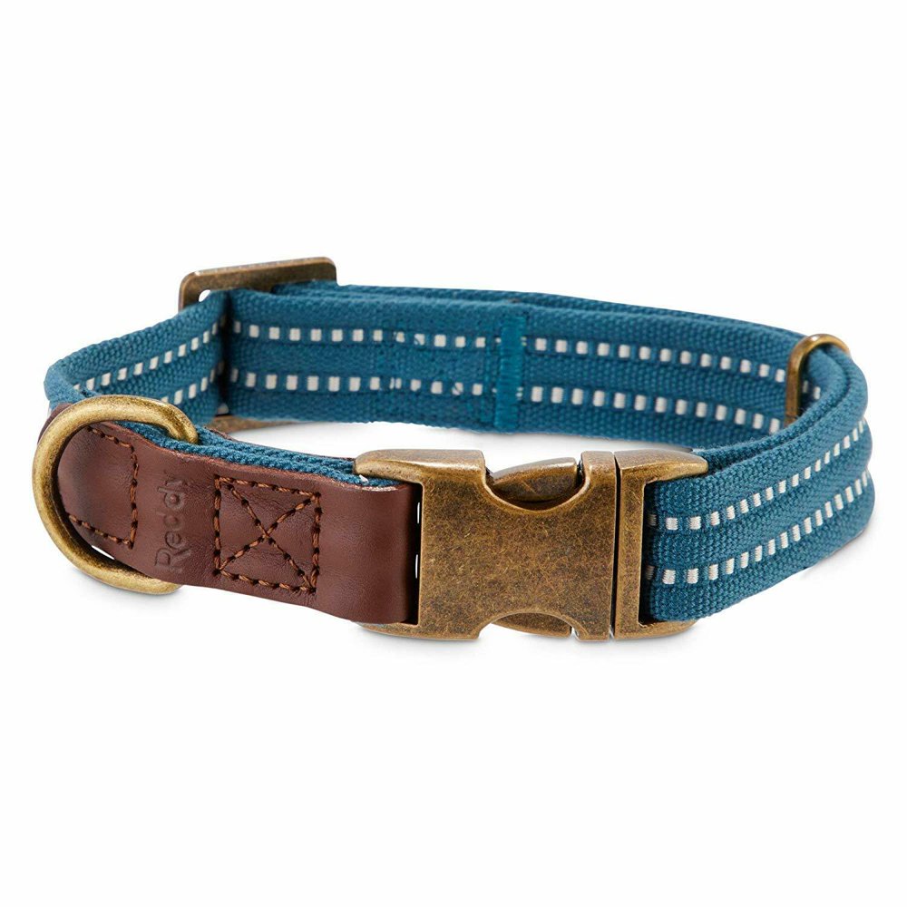 Reddy Cerulean Blue & White bed Dog Collar Size L/XL