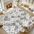 thumbnail image 3 of MJIAexp 9'x12' Moroccan Area Rug Washable Bedroom Rug Vintage Boho Area Rug Non-Slip Accent Throw Rug Stain Resistant Floor Carpet for Kitchen Entryway Living Room Office Boho Gray, 3 of 8