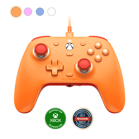 GameSir G7 SE Gamepad Wired Game Controller for Windows PC, Xbox Consoles, Plug and Play Gaming Gamepad with Hall Effect Joysticks/Hall Trigger, 3.5mm Audio Jack (Orange Version)