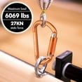 thumbnail image 3 of Auto Locking Carabiner 27KN (6069 lbs), UIAA Certified 4.6" Heavy Duty Carabiner Clips for Climbing, Hammocks, Rappelling, Mountaineering (Orange)$$Sport & Recreation Other, 3 of 8