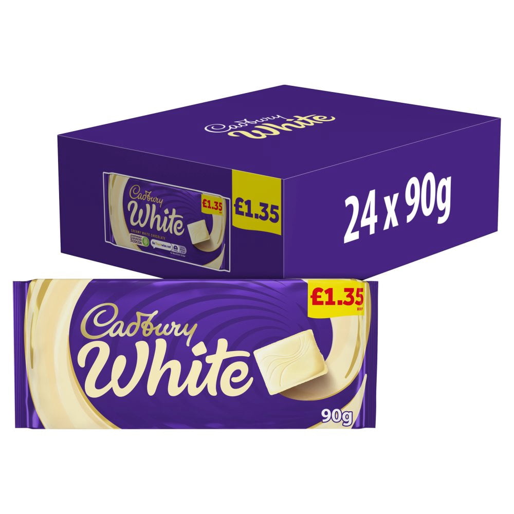 Cadbury White Chocolate Bar 90g (pack of 24)