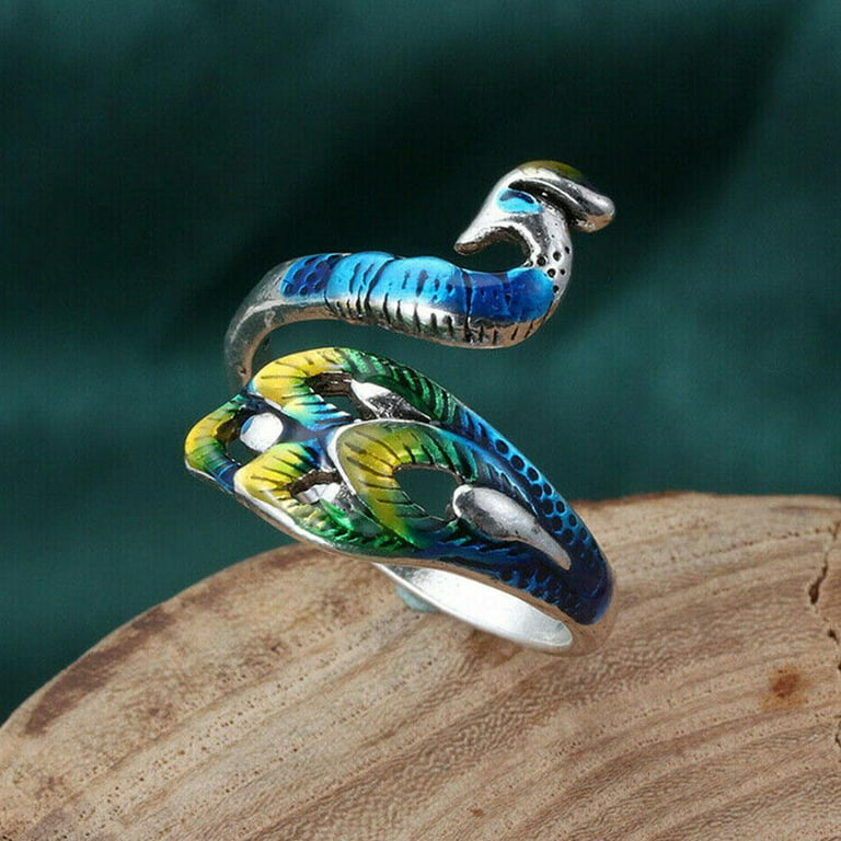 Peacock Shape Stainless Steel Ring Thimble Finger Knitting Loop Crochet  Ring Finger Holder Yarn Adjustable Ring Yarn Guides DIY Sewing Crochet  Accessories Braided Knuckle Assistant A2E1 