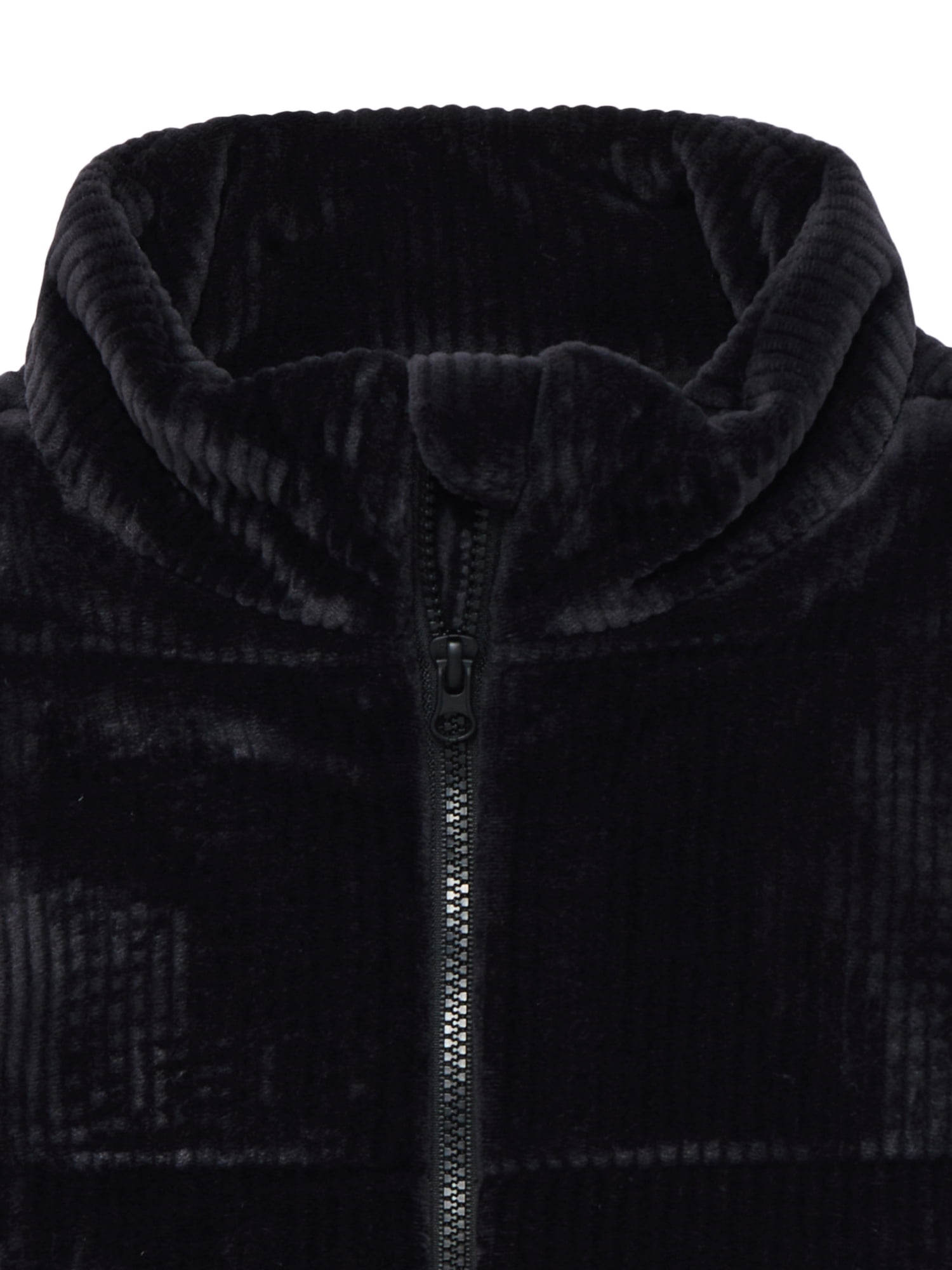 Athletic Works Girls Velour Corded Puffer Vest, Midweight, Sizes 4-18
