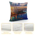 thumbnail image 4 of JEUXUS American City Miami Cushion Covers City in Pillow Cover Case Gift for Traveler Friends Pillows Nursery Decor Modern Linen Sofa Pillow Cover for Sofa Chair Car, 4 of 5