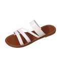 thumbnail image 3 of Willtoo Women's Strappy Slide Flat Sandal Comfortable Open Toe Summer Beach Vacation Shoes Dress Cute Slip On Braided Sandals, 3 of 5