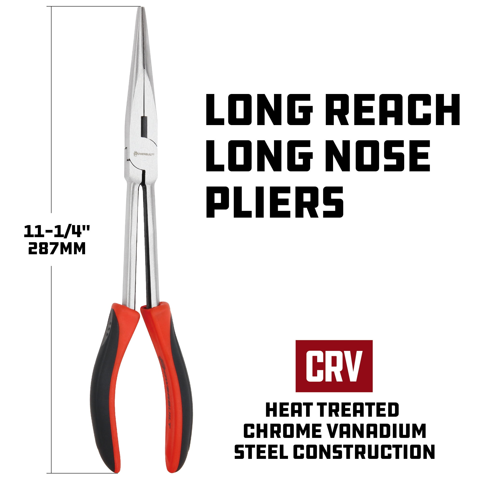 Powerbuilt 11 Inch Long Reach Long Nose Pliers - 640860