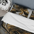 thumbnail image 4 of Designart "Marbled Dreamscape Gold and Black II" Modern Geometric Bedding Covert Set - Abstract Geometric Gold Abstract Bed Set With 2 Shams, 4 of 6