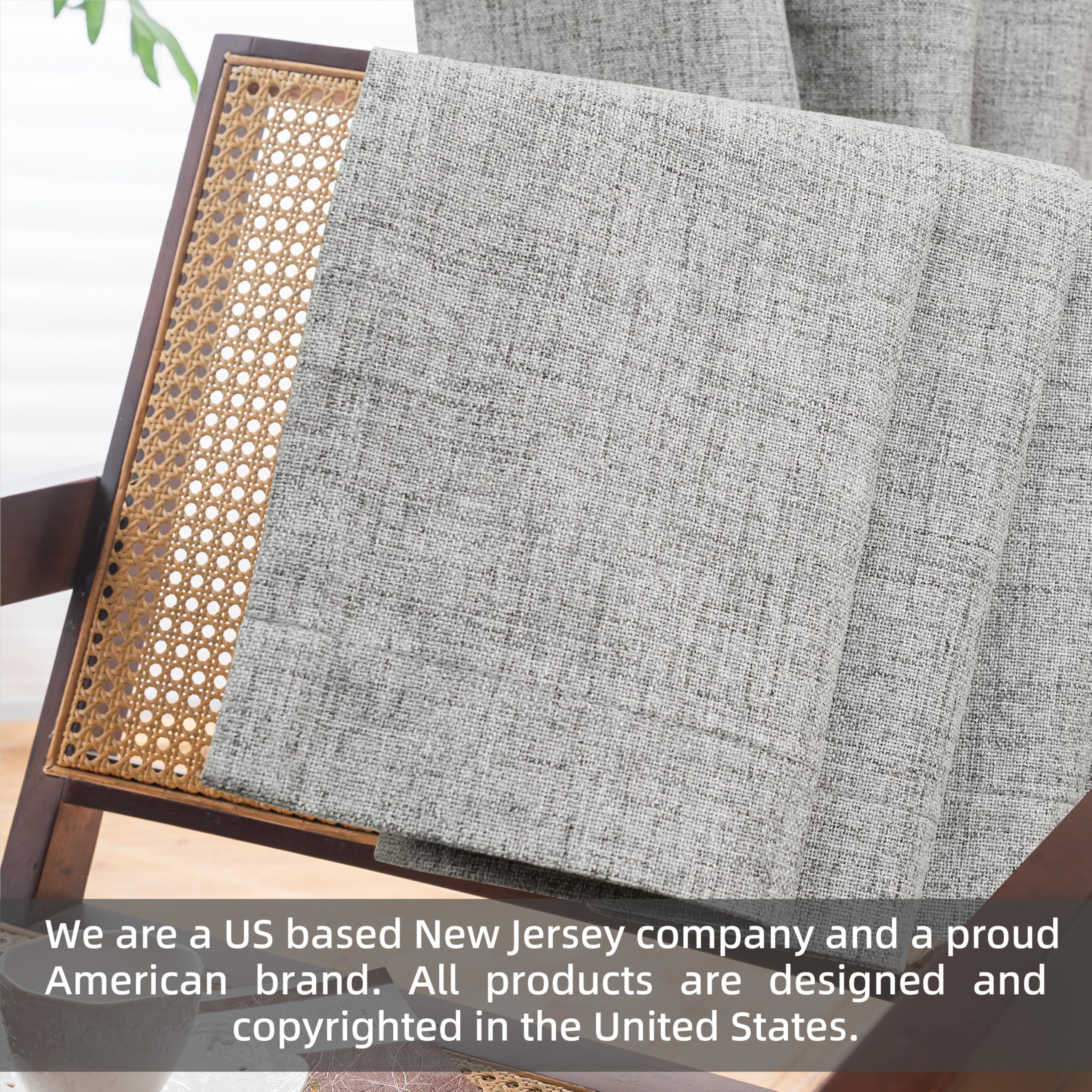 DriftAway 100% Blackout Linen Curtains for Bedroom 63 Inches Long Farmhouse Thermal Insulated 3 Inch Rod Pocket Back Tab Full Light Blocking 2 Panels for Living Room Nursery
