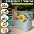 thumbnail image 4 of Ktaxon Coffre de Terrasse 75 Gal pour Rangement de Patio et de Jardin - Gris, 4 of 8