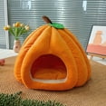 thumbnail image 5 of Lit pour Chat Citrouille d'Halloween, Animal de Compagnie d'Intérieur Douillet pour un Sommeil Confortable, Gousse, 5 of 5