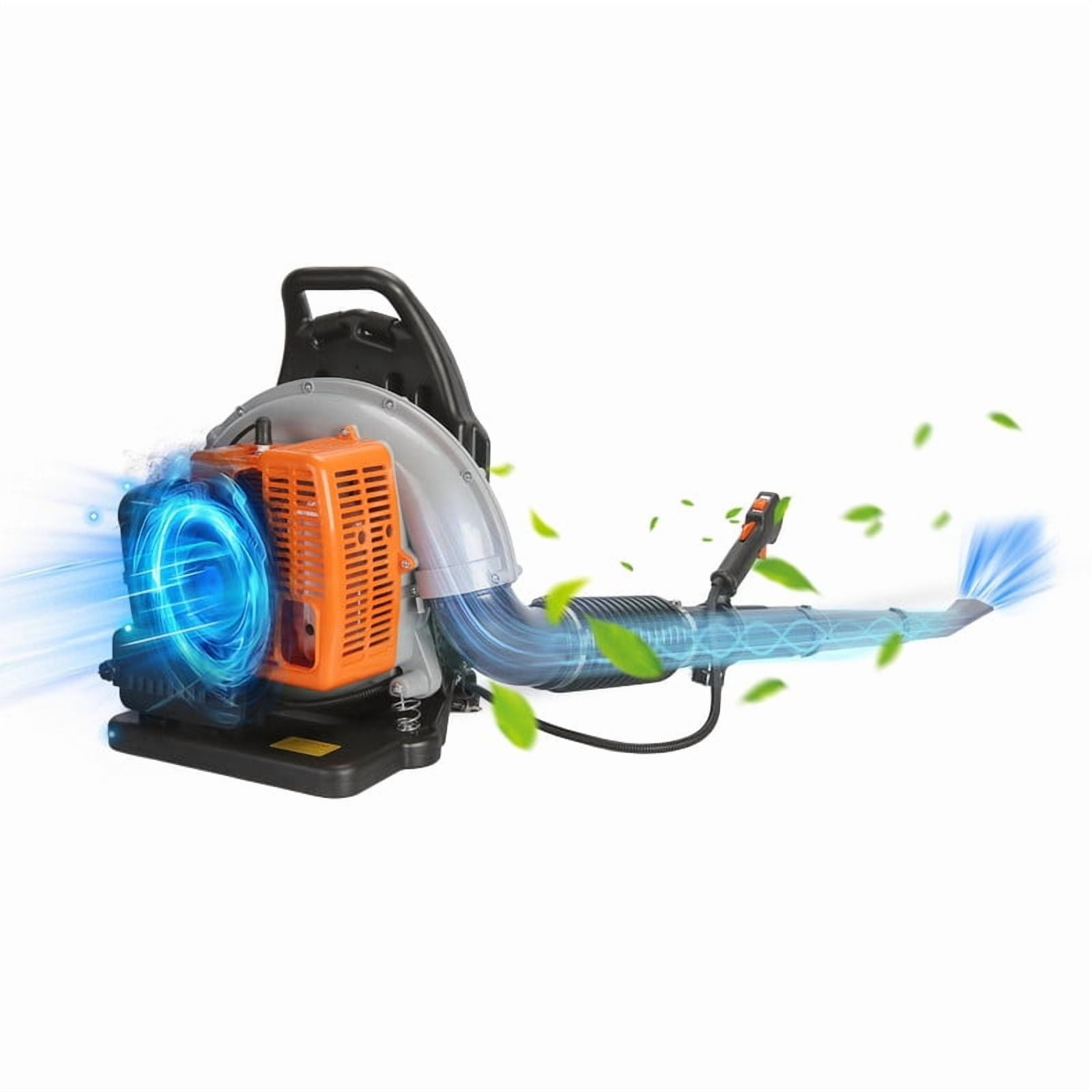 63CC Gas Backpack Leaf Blower – 3HP 2-Stroke Gas Leaf Blower, 665CFM High-Velocity, 205MPH High Airflow, Powerful Clearing Performance and Ergonomic Harness System
