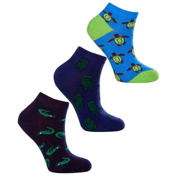 Love Sock Company 3 Pair Colorful Fun Patterned Ankle Socks Bundle 1 (Unisex)