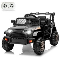 Zimtown 12V Battery Powered Ride on Truck Cars with Remote Control, Electric Vehicles Ride-on Toys with Suspension, LED Lights, Black