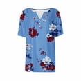 thumbnail image 2 of ATENAR Womens Shirts V Neck Printed Tops for Women Soft Tee Blue 2XL, 2 of 5