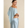 thumbnail image 6 of LMLYSoH Women Knit Poncho Loose Solid Off One Shoulder Irregular Hem Coverup Tops Casual Asymmetrical Shrug Sweaters, 6 of 7