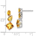 thumbnail image 4 of 14K White Gold Citrine Dangle Earrings (Width 8.2) (Length 19.5) - Jbsp, 4 of 5