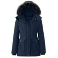 thumbnail image 2 of AUNVITO Women's Winter Detachable Hood Down Jacket with Warm Fleece Lining Casual and Functional Style, 2 of 9