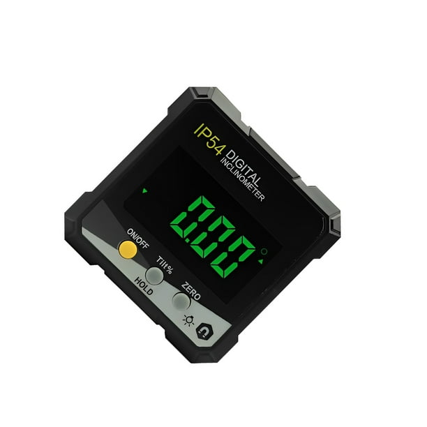 Eigraketly Inclinómetro Digital IP54 de 490 °, regla de ángulo, transportador, medidor de pendiente a prueba de polvo, goniómetro de un solo Accesorios para bloques patrón