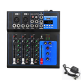 thumbnail image 1 of DJ Audio Mixer 4 Channel Sound Mixing Console with USB MP3 Jack 12V Power for Computer Recording and Live US Plug, 1 of 6