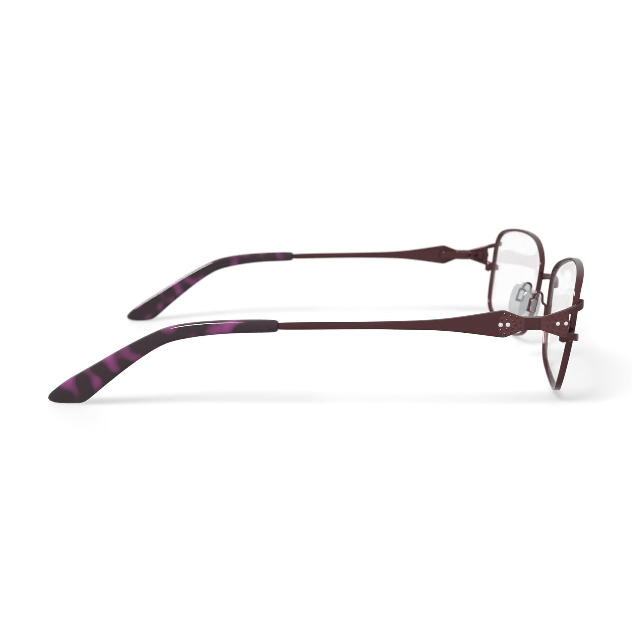 Sophia Loren Women's BR78 Rectangular Prescription Eyeglasses with Case, Purple