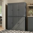 thumbnail image 3 of Palace Imports 100% Solid Wood Kitchen Pantry Storage Cabinet with Doors, Adjustable Shelves and 2-Drawers, Gray, 3 of 5