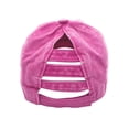thumbnail image 2 of Empire Cove Womens Distressed Washed Ponytail Caps Hats Vintage Relaxed Fit Pink, 2 of 6