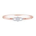 thumbnail image 2 of AFFY 1/2 Carat Round White Natural Diamond Flower & Leaf Bangle Bracelet in 14k Solid Rose Gold (I-J Color, I2-I3 Clarity,0.5 Cttw), 2 of 4