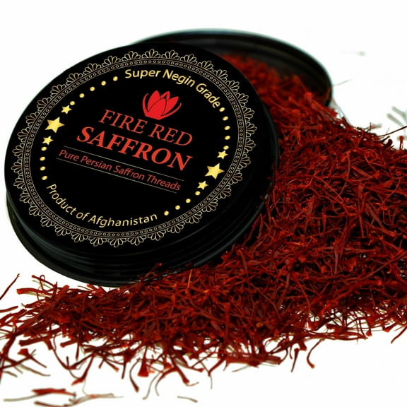 Premium Saffron Threads, Pure All Red Saffron Spice | Super Negin Grade | For Culinary Use Such as Tea, Paella, Golden Milk, Rice, & Risotto (2 Grams)