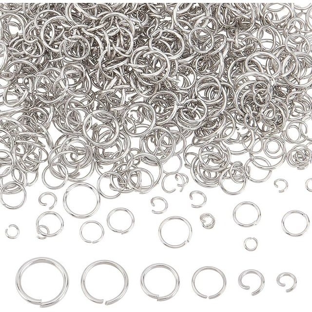 900 anillas de salto de acero inoxidable 304, 6 estilos, 3/4/5/6/7/8 mm, conectores de joyería resistentes a granel.