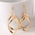 thumbnail image 3 of Guardurnaity 1 par de pendientes retorcidos de aleación para mujer, pendientes de hoja hueca, orejas portátiles, regalos para esposa, novia, Ropa, zapatos y accesorios Miscelánea Oro, 3 of 6