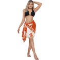 thumbnail image 2 of HAPPY BAY Women's Beach Wrap Bikini Wraps Sarong Coverup Skirt Bathing suit Swimwear Swimsuit Coverup for Women One Size Tropical, Red, 2 of 4