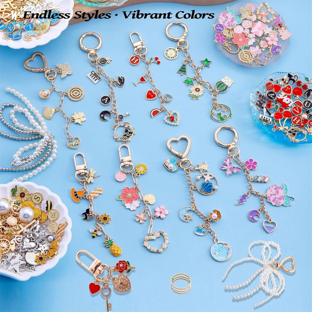 Alloy Keychain Making Set Metallic Keyrings Craft Supplies Alloy Texture Suitable for Gifts and Creative Accessories