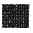 thumbnail image 5 of Black Halloween Dancing Skeleton Pattern Shower Curtain 84"x72" ,Bathroom Decorative Shower Curtains Set with 12 Hooks,Modern Waterproof Washable Shower Curtain, 5 of 6