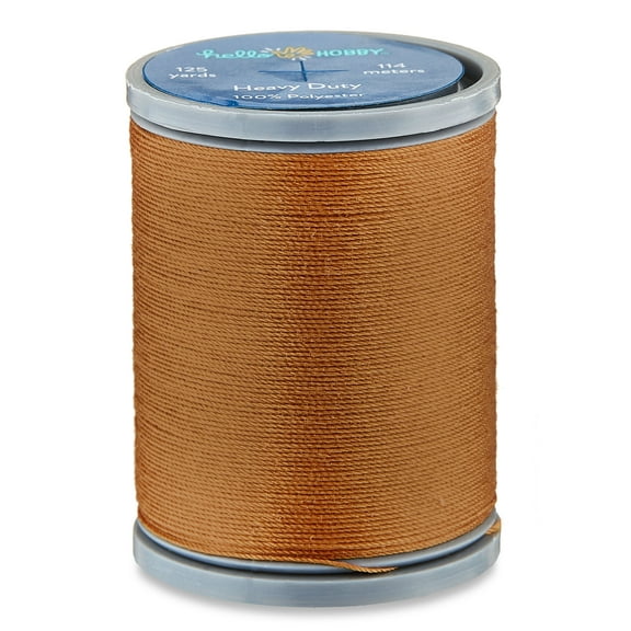 Hello Hobby Mid Gold 100% Polyester Heavy Duty Thread, 125 Yards